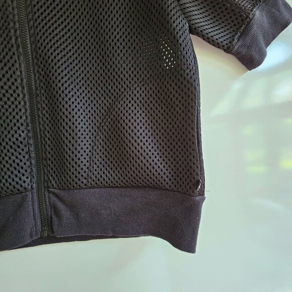 Fabletics Black Mesh Zip-Up Short-Sleeve Jacket Casual Athleisure Wear, Size XL - Picture 4 of 8